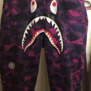 Bathing ape purple camo sweatpants